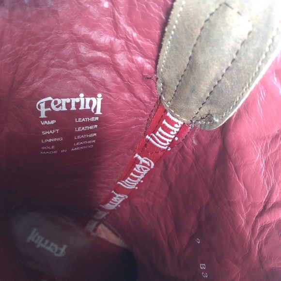 Ferrini Womens Ivy Snip Toe Mid Calf Brown/ Off White Western Boots- Size 9 - Picture 8 of 11